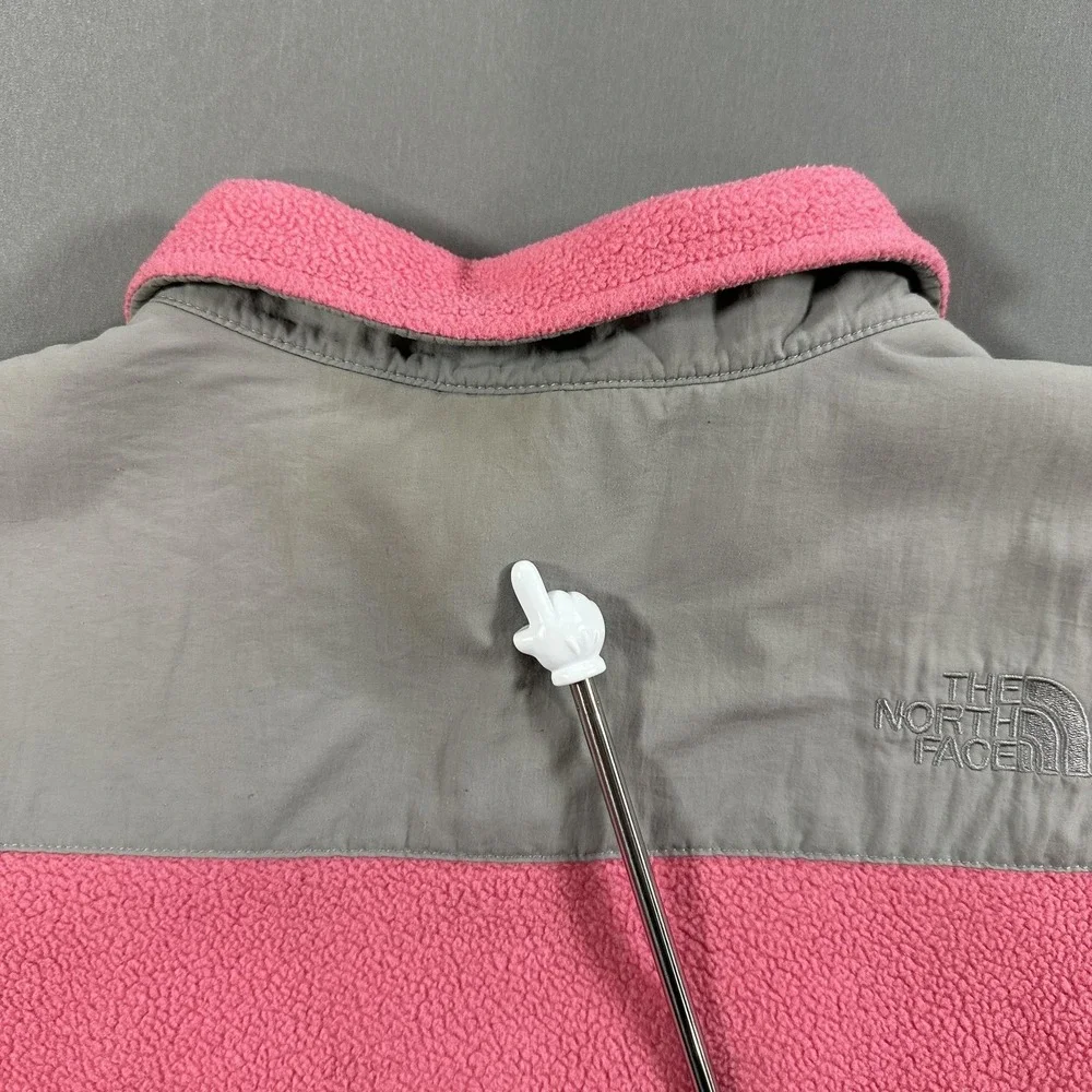 The North Face Jacket Youth 14-16 Pink Gray Fleece Colorblock Full Zip Outdoor